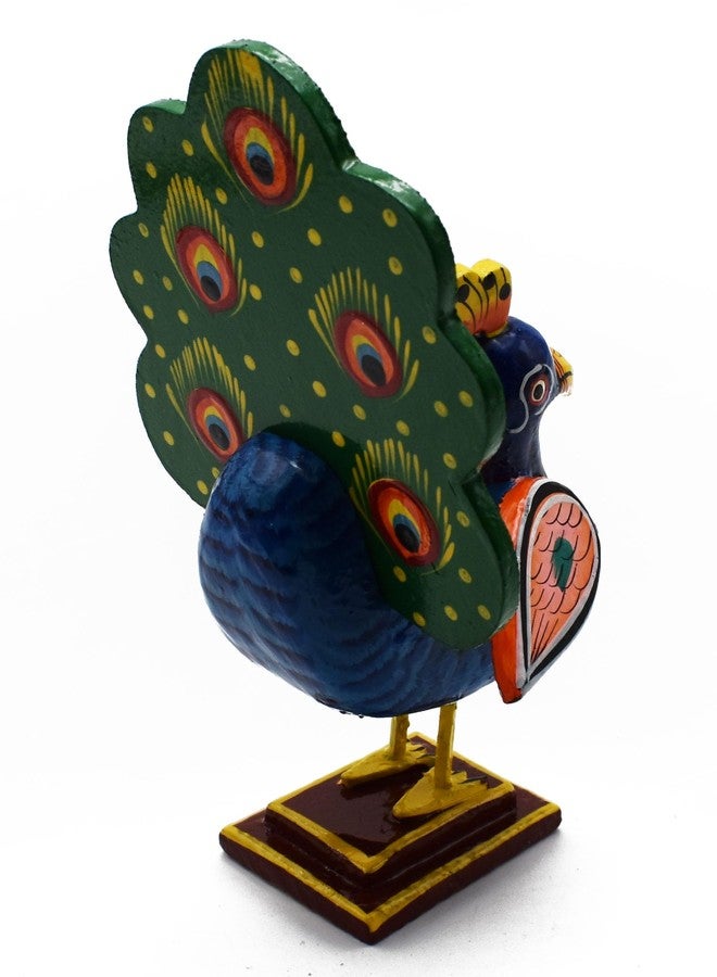 JUSTHANDMADE Wooden Peacock Dolls | Kondapalli Doll | Golu Doll | Home Decor Showpiece | Gift (Pack of 2) - Image 3